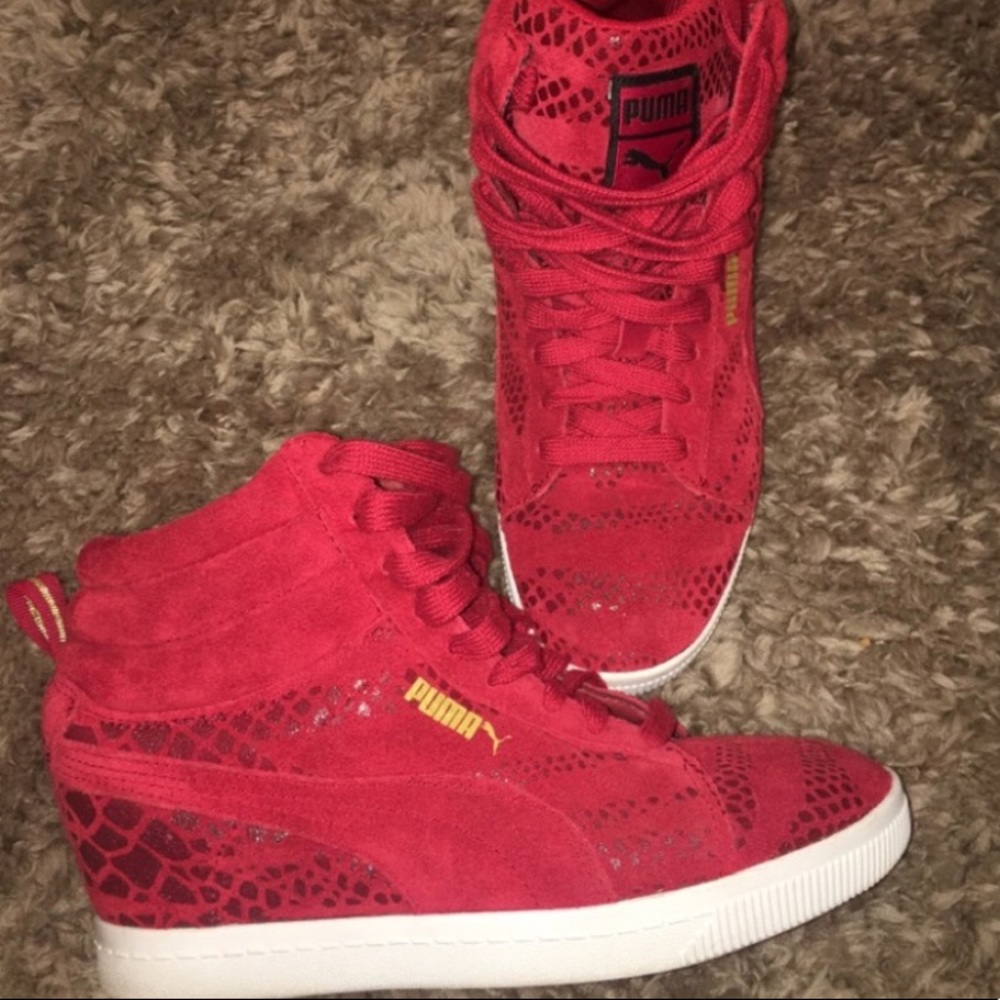 ISO Puma Natural Calm Wedges Jester Red size 7.5-8